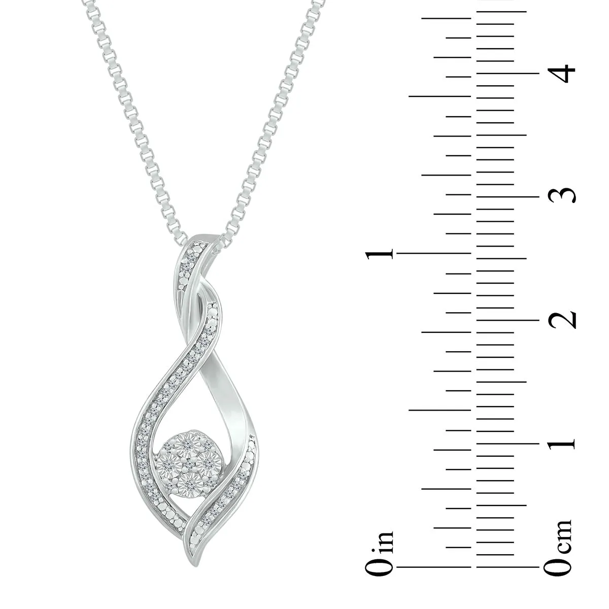 1/15 CTW Diamond Twist Fashion 18-inch Pendant in Sterling Silver