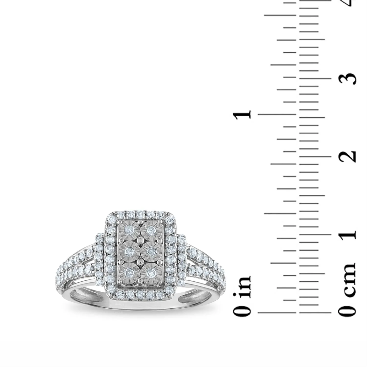 1/2 CTW Diamond Fashion Ring in Rhodium Plated Sterling Silver