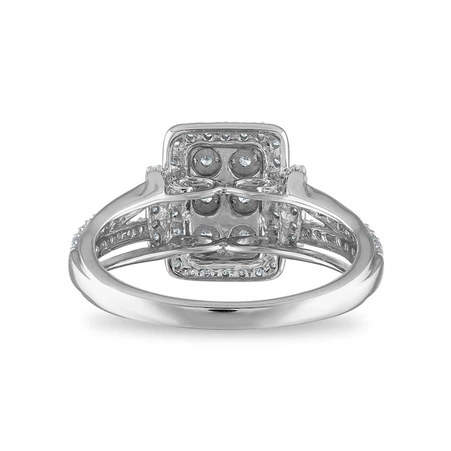 1/2 CTW Diamond Fashion Ring in Rhodium Plated Sterling Silver