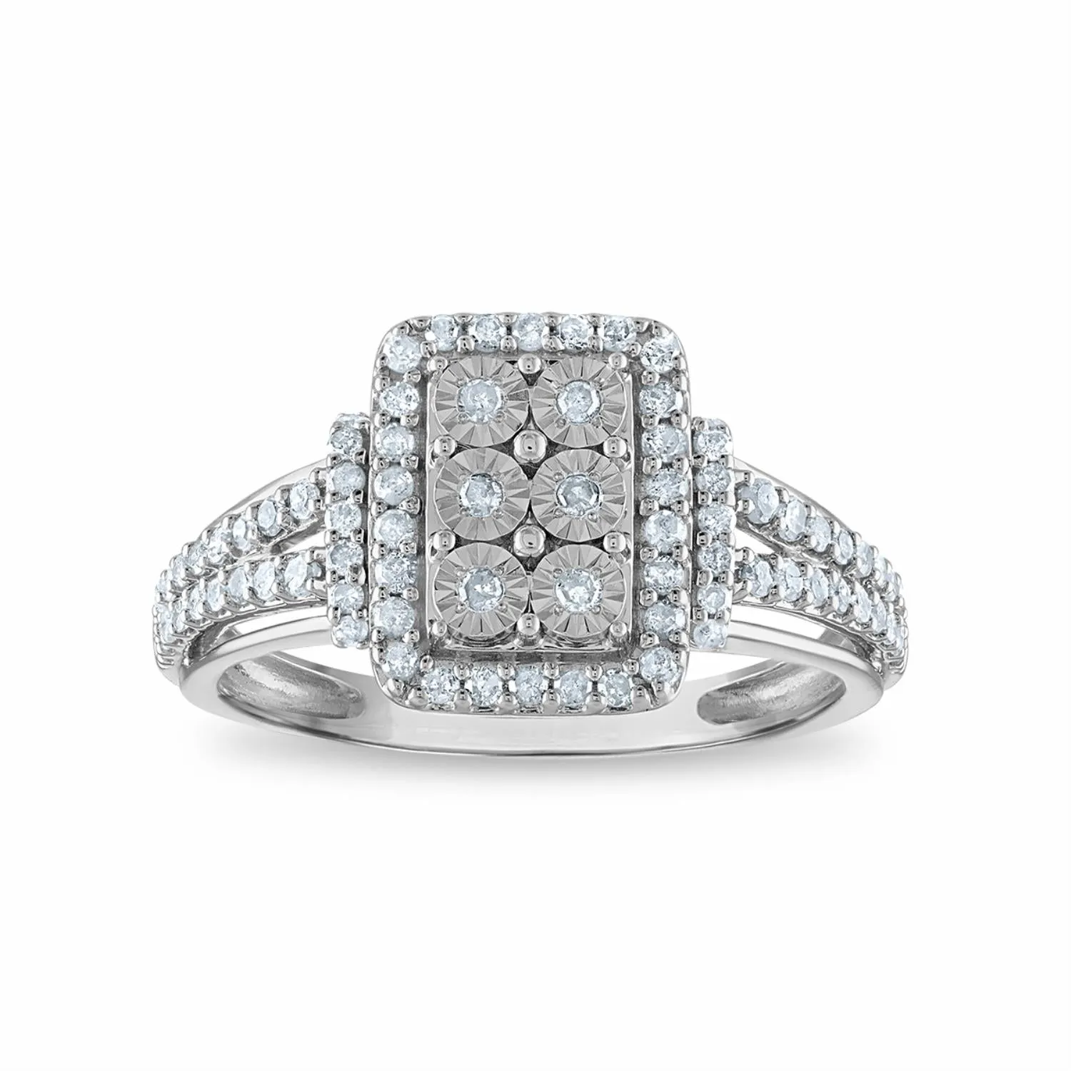 1/2 CTW Diamond Fashion Ring in Rhodium Plated Sterling Silver