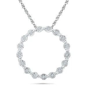 1/20 CTW Diamond Circle 18-inch Pendant in Sterling Silver