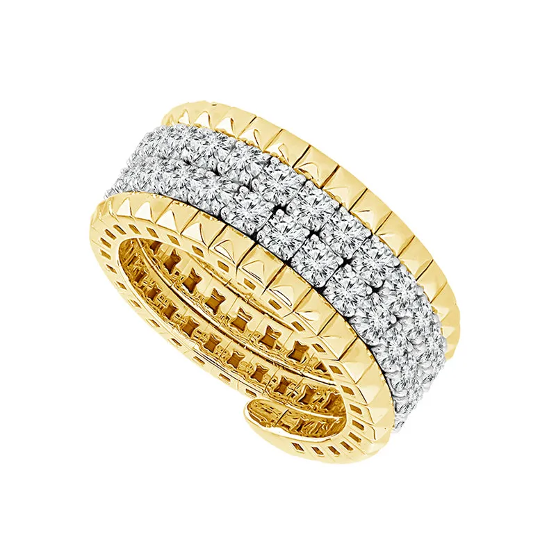 14K Two Tone Diamond and Gold Flexible Band