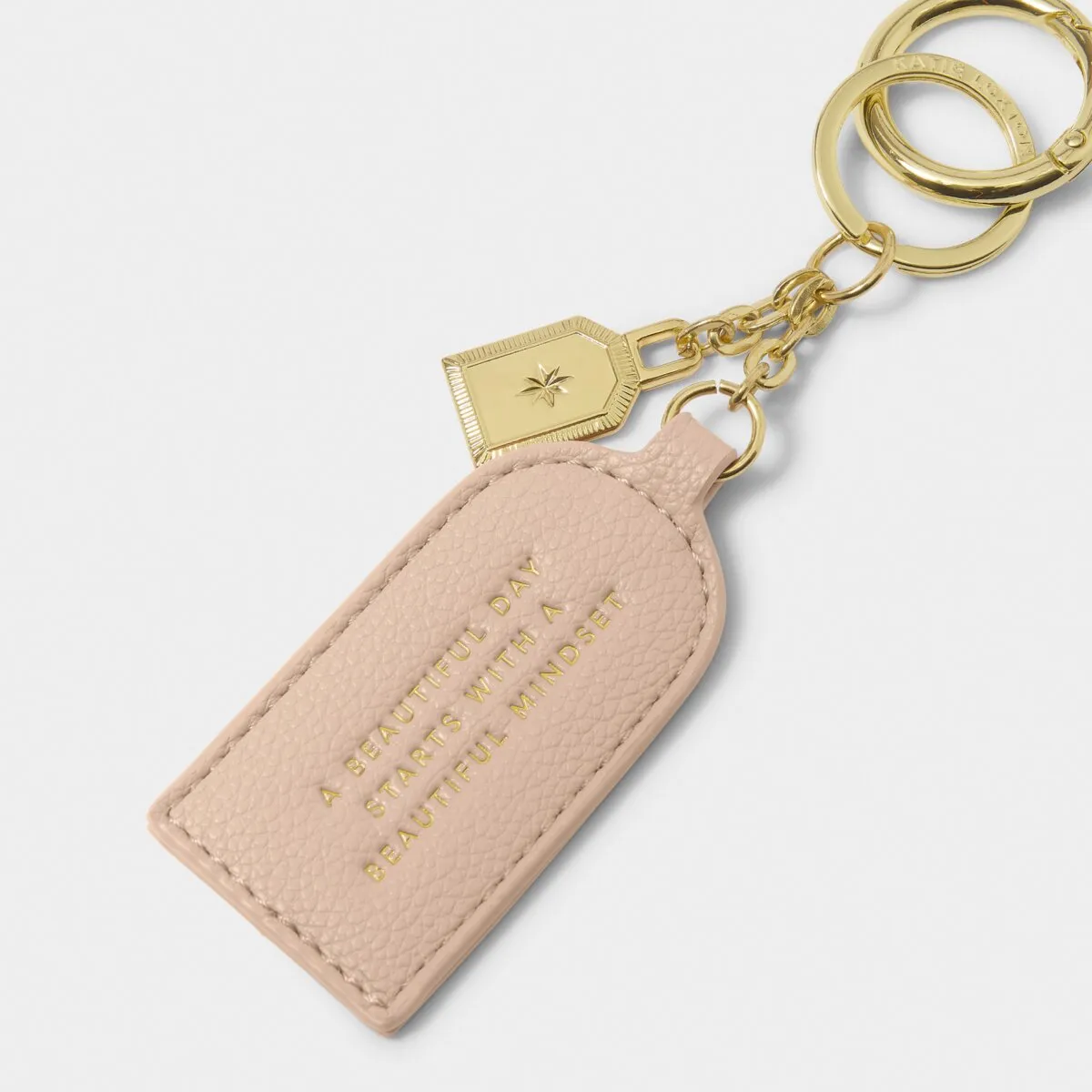 'A Beautiful Mindset' Keepsake Charm Keyring | Dusty Rose