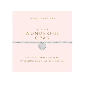 A Little 'Wonderful Gran' Mother's Day Grandparent Bracelet | Silver Plated