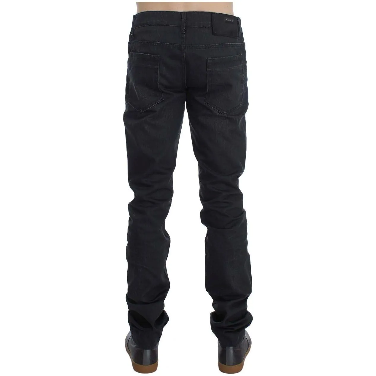 Acht Sleek Gray Slim Fit Italian Mens Jeans