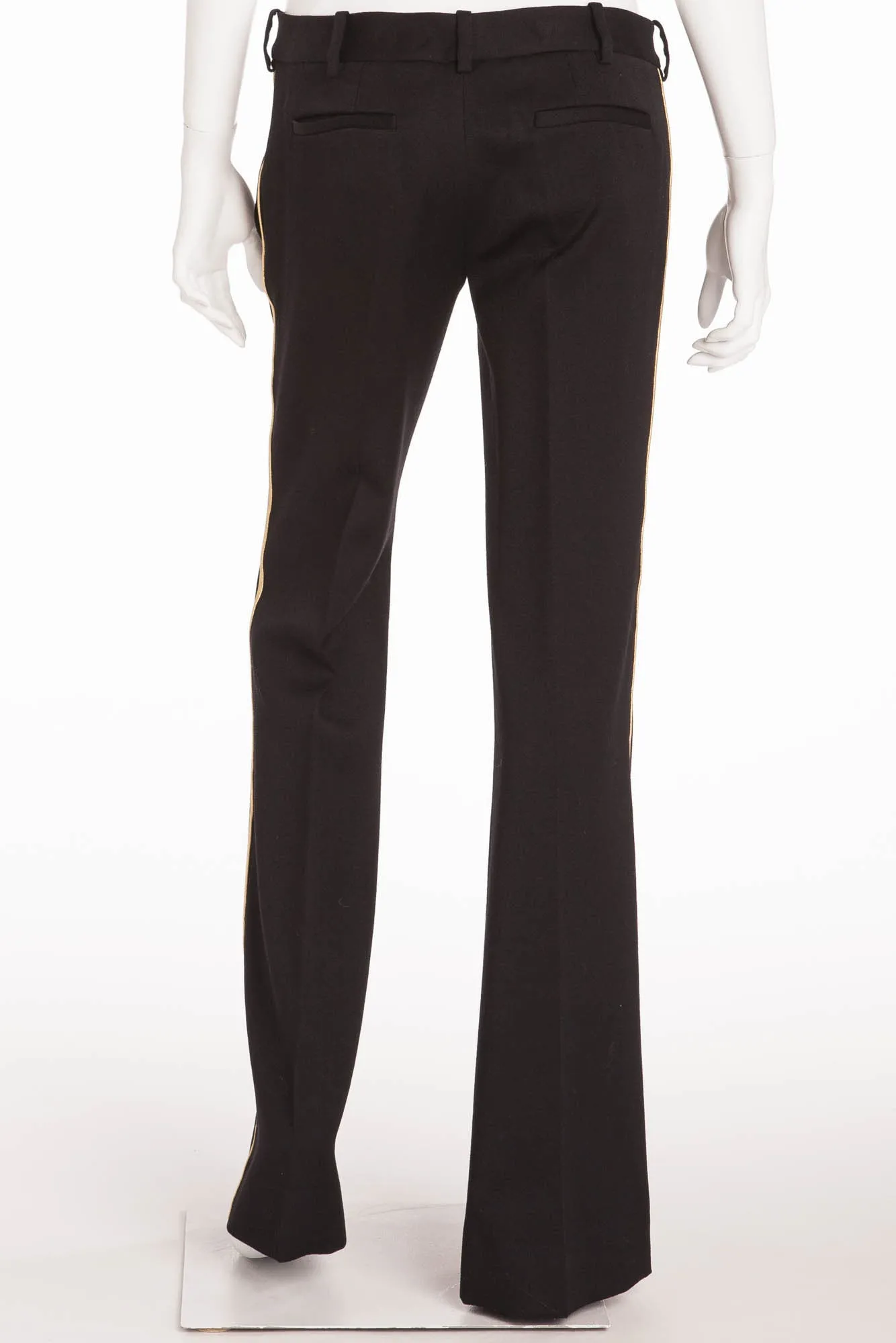 Balmain - Black Pants Gold Trim - FR 40