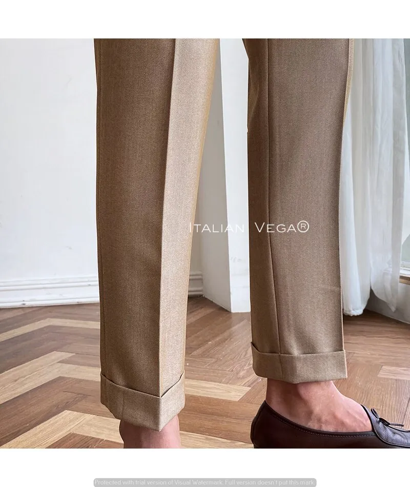 Camel Signature Flap Formal Gurkha Pants by ITALIAN VEGA®