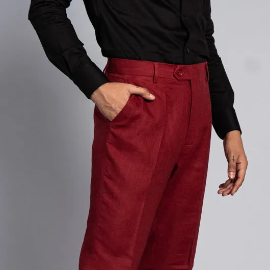 Canterbury Red Linen Pant