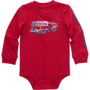 Carhartt Boys' Fire Truck Graphic Long Sleeve Bodysuit