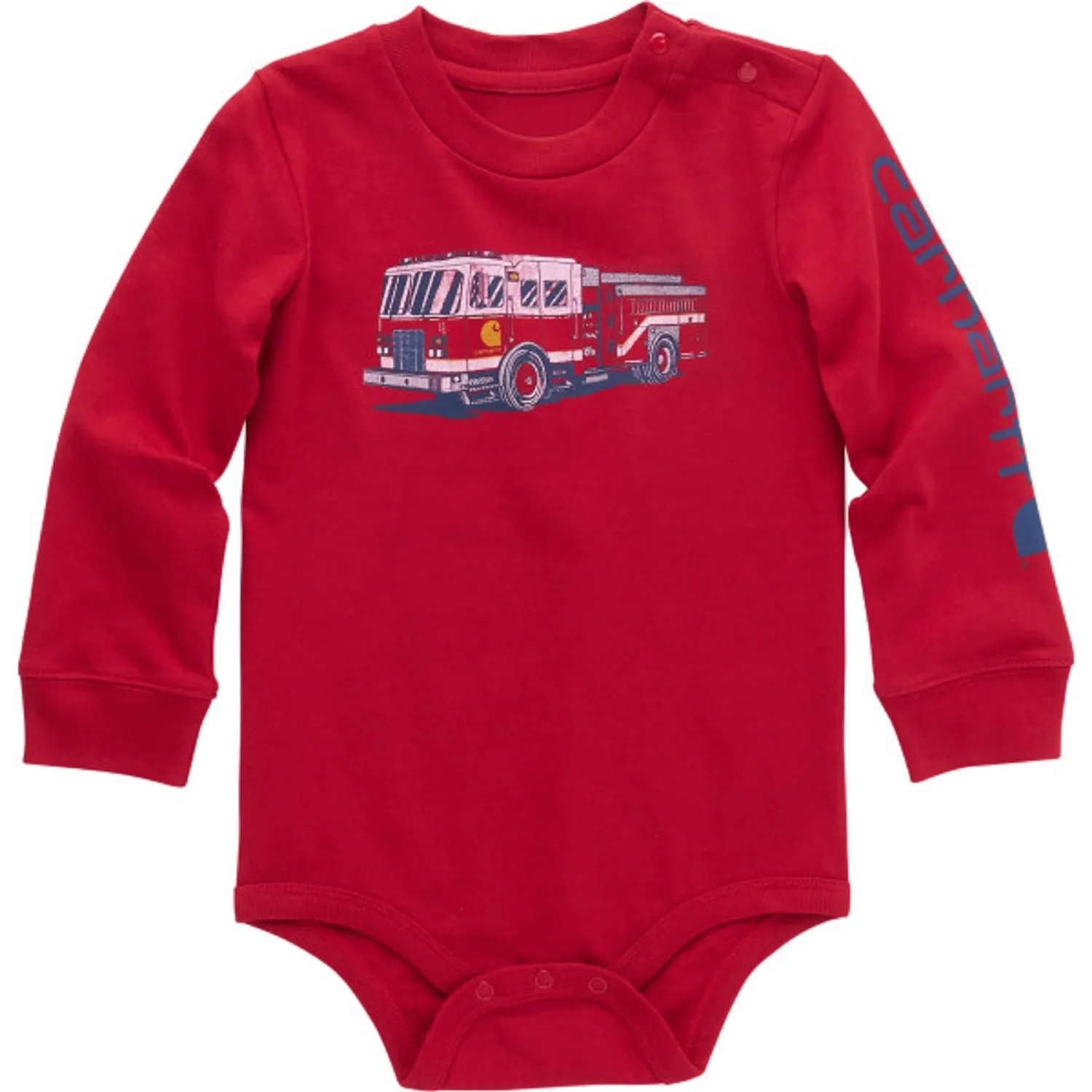 Carhartt Boys' Fire Truck Graphic Long Sleeve Bodysuit