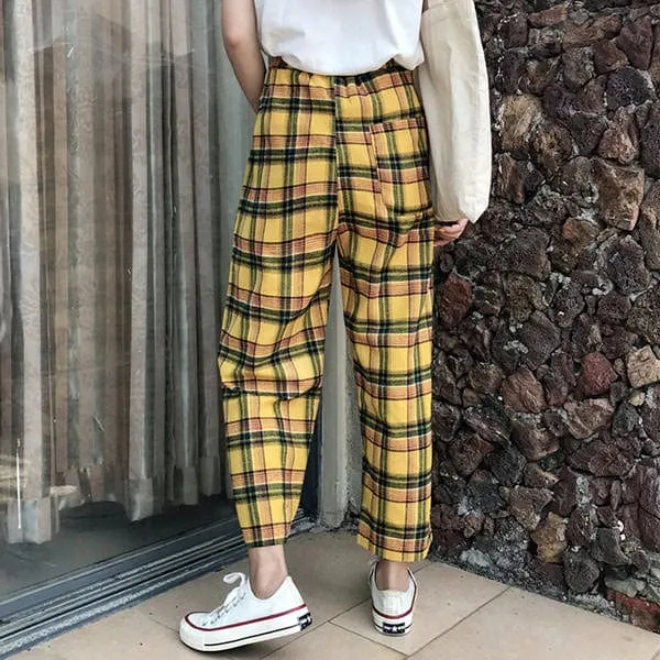 Casual Plaid Pants