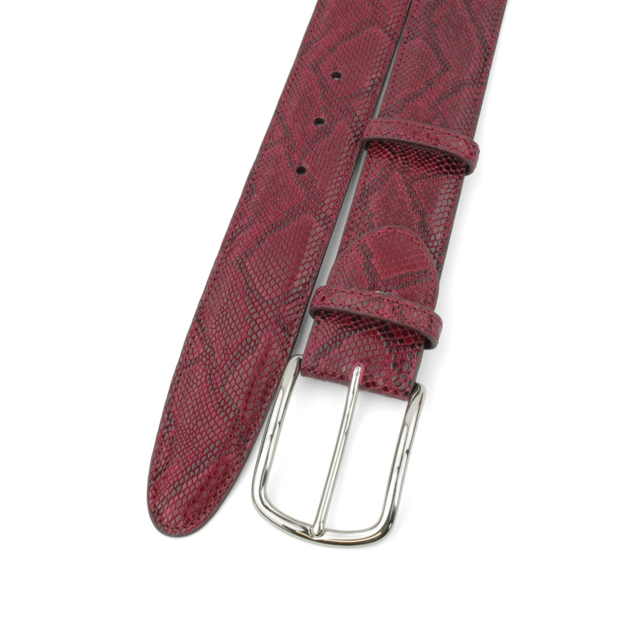 Chianti Mock Python Prong Belt