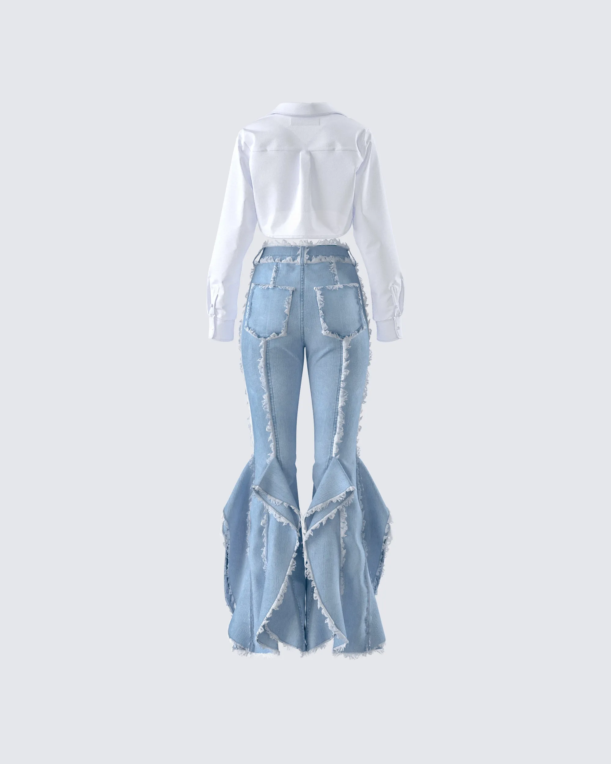 Chloe Frayed Denim Set