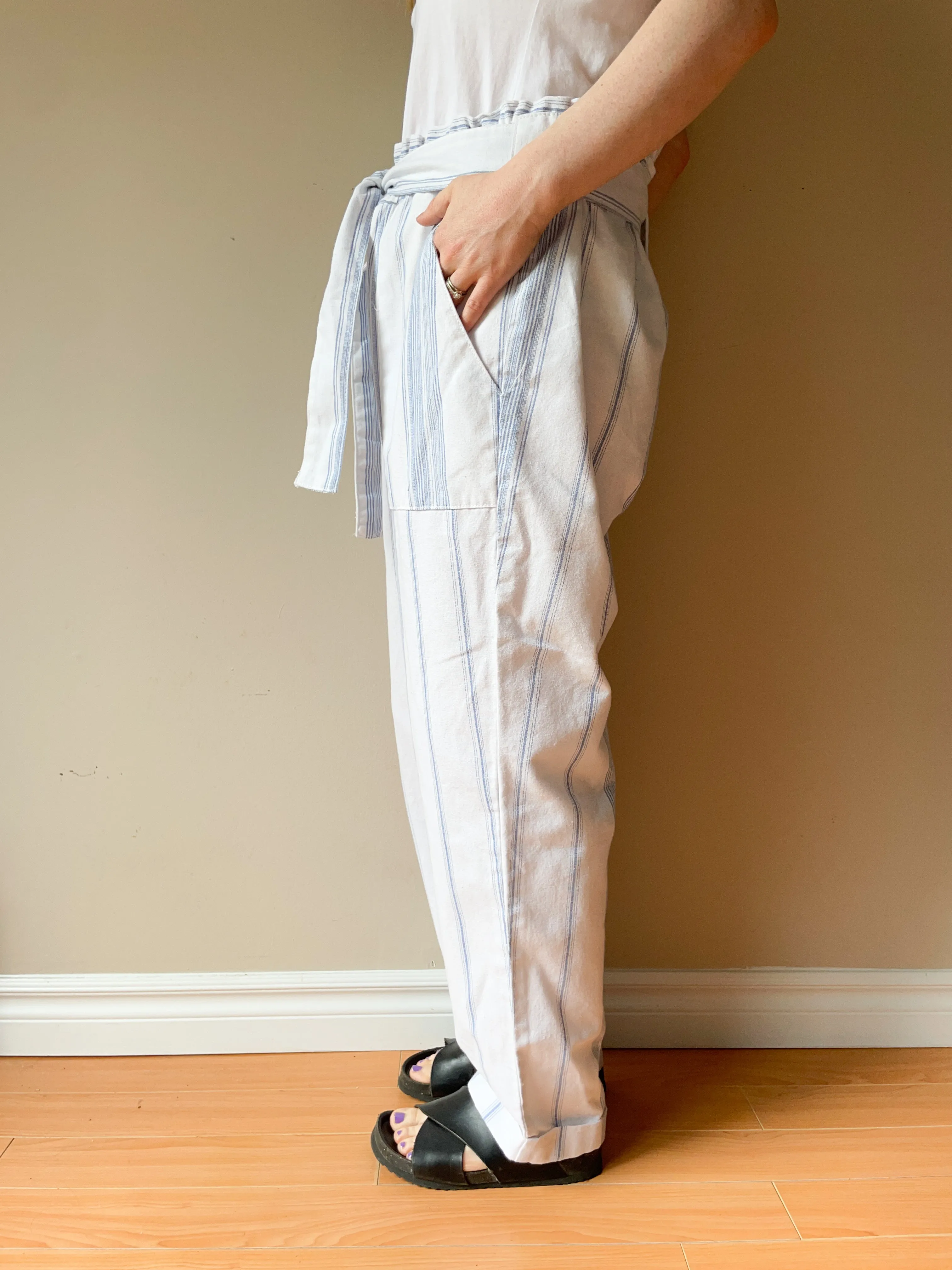 Ci Sono Blue Stripe Wide Leg Pants - XL