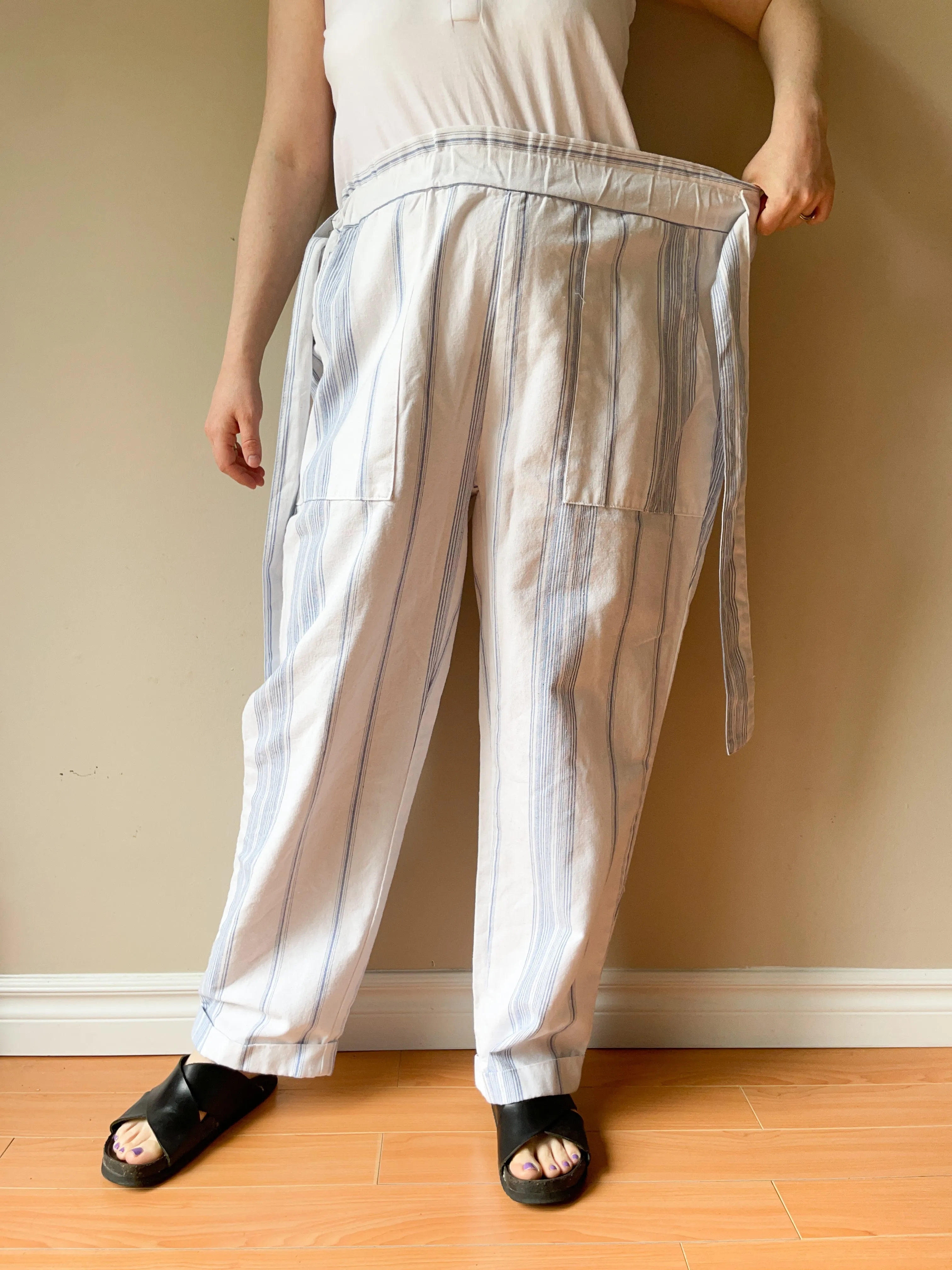 Ci Sono Blue Stripe Wide Leg Pants - XL