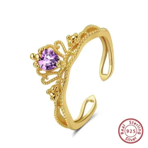 Crown Amethyst Citrine Garnet Ring