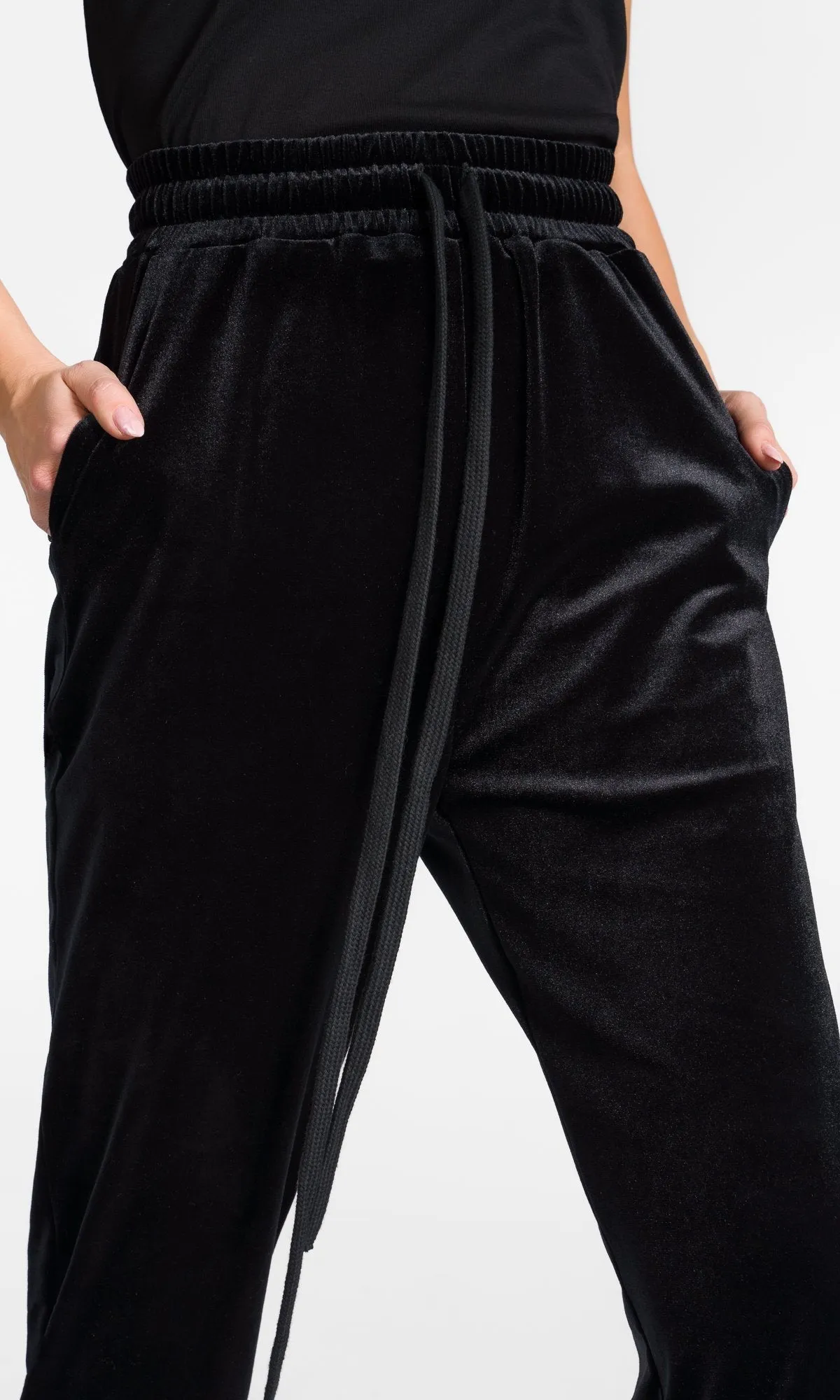 Cuffed Ankle Velvet Pants