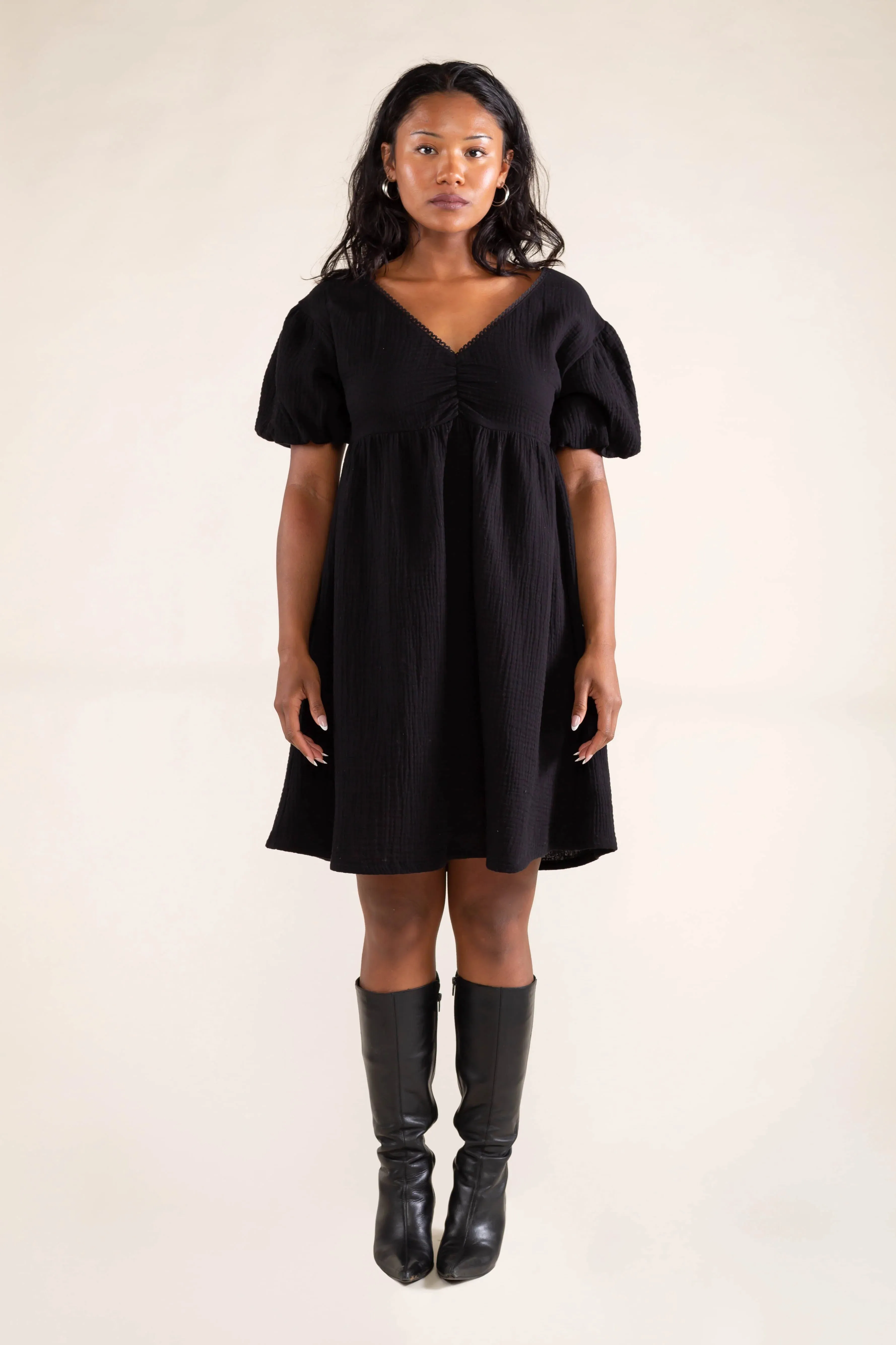 Elodie Black Cotton Dress by NLT