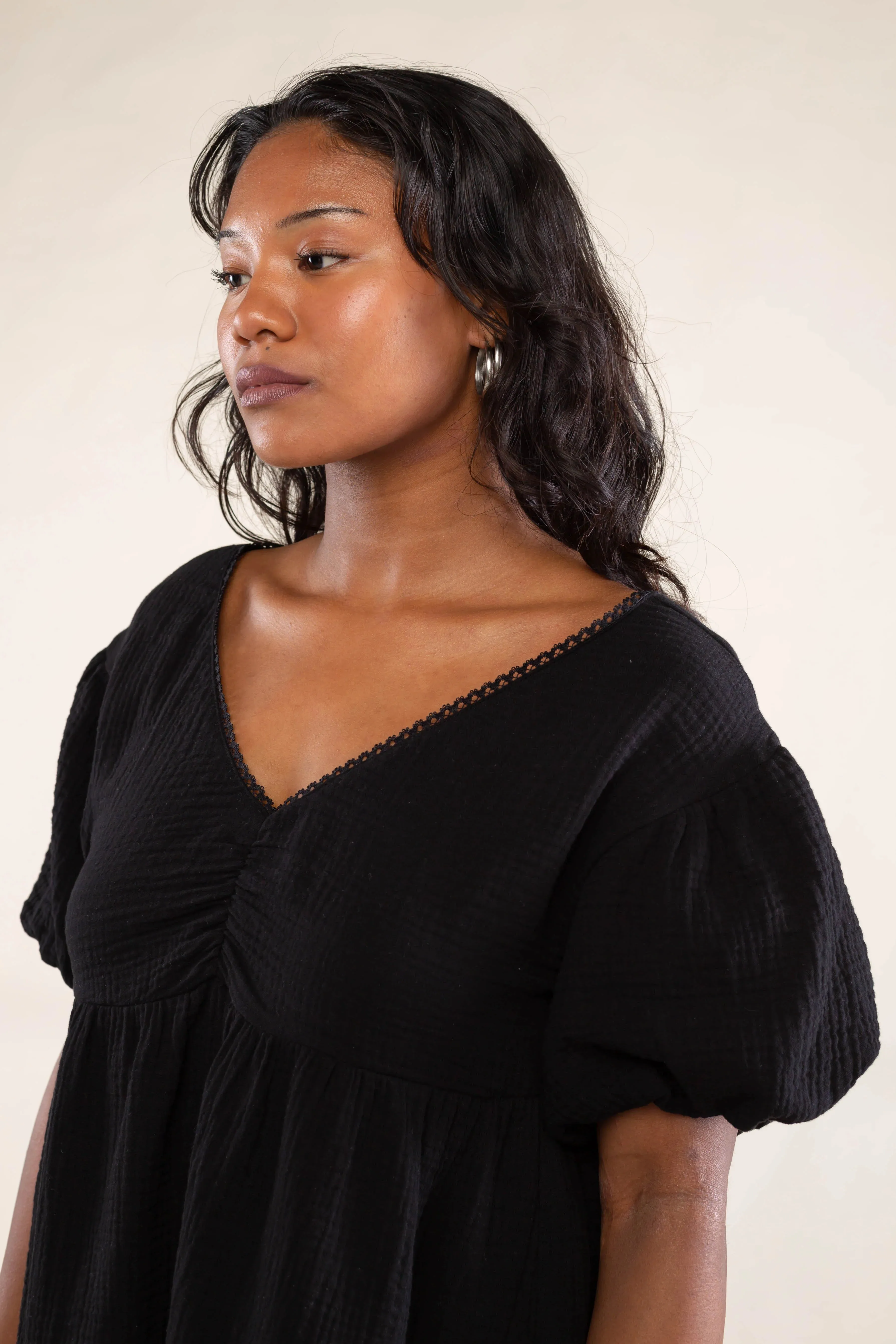 Elodie Black Cotton Dress by NLT