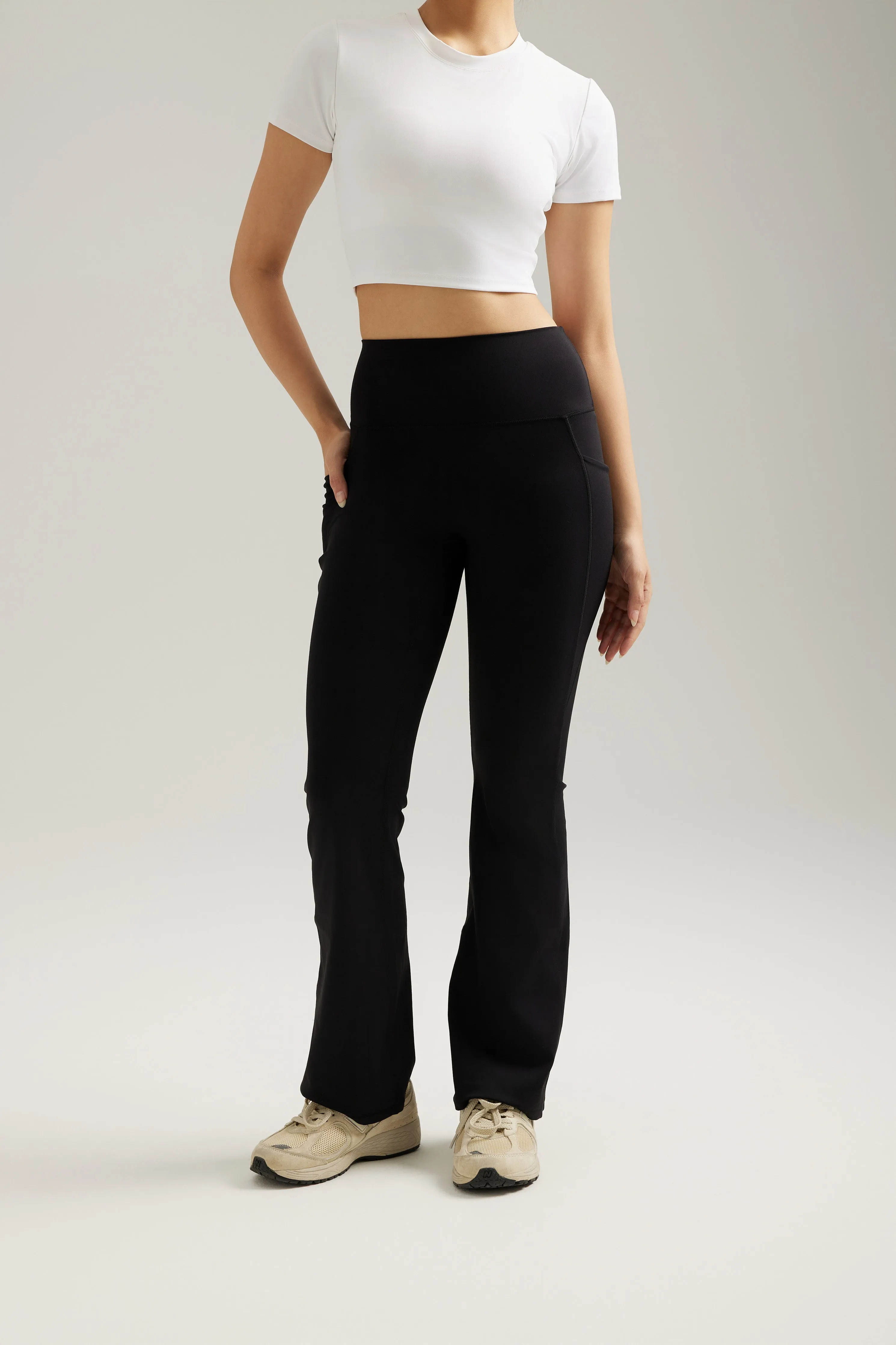 Flare Pocket Pants in Black Sesame