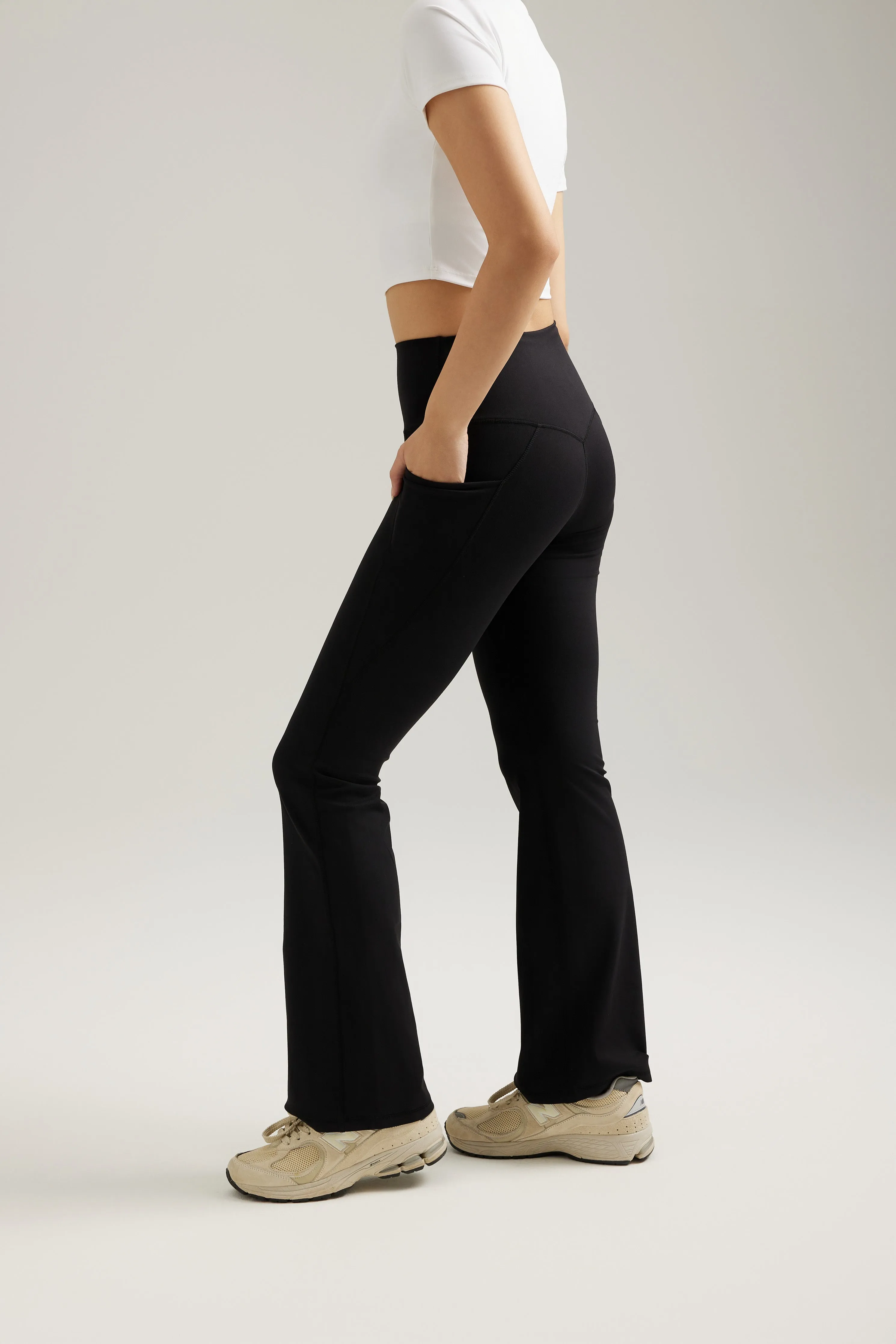 Flare Pocket Pants in Black Sesame