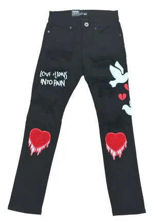 Focus Kids 'Love Turns Into Pain' Denim (Jet Black/Red) 3443