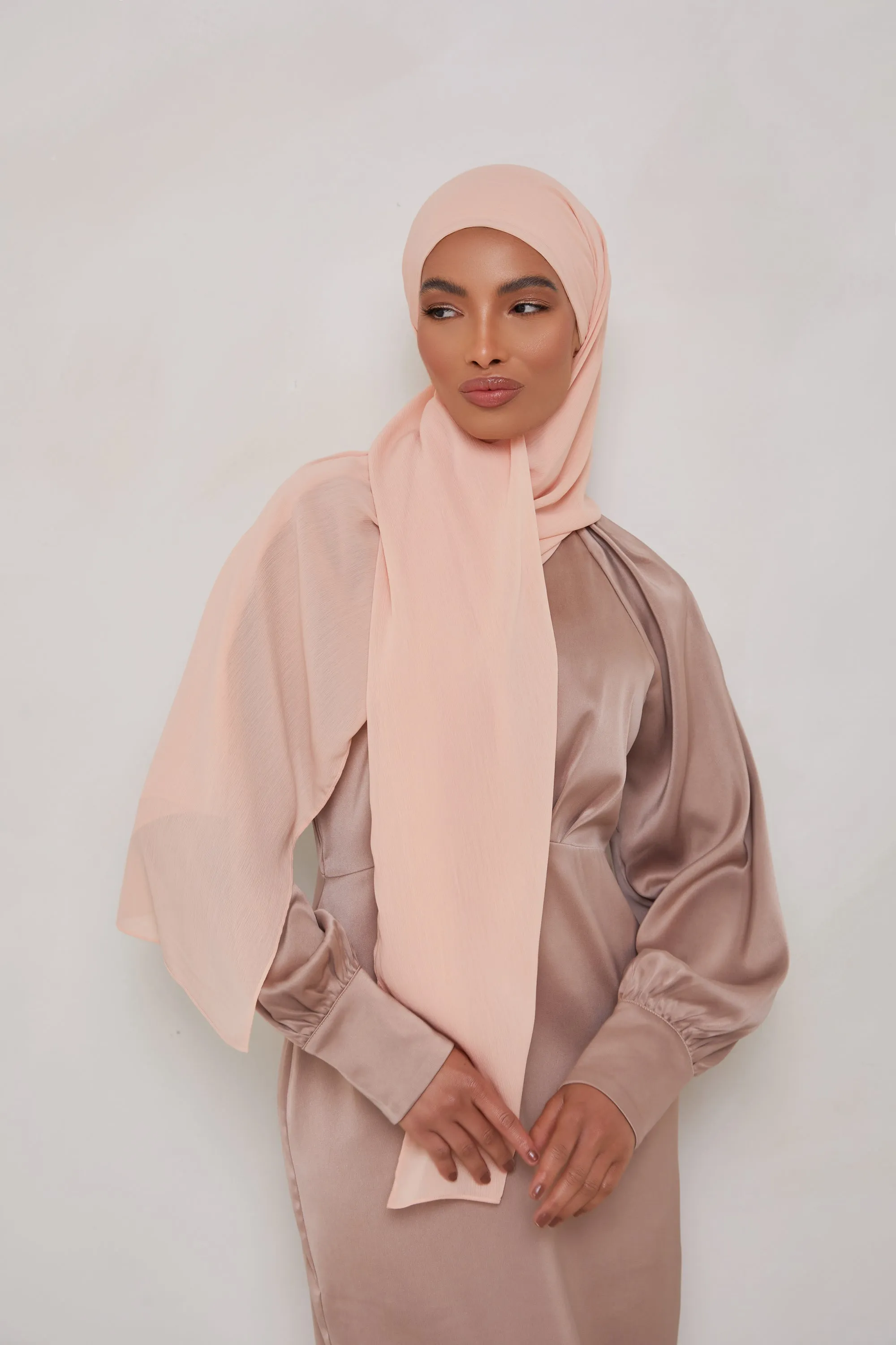 Georgette Crepe Hijab - Peach