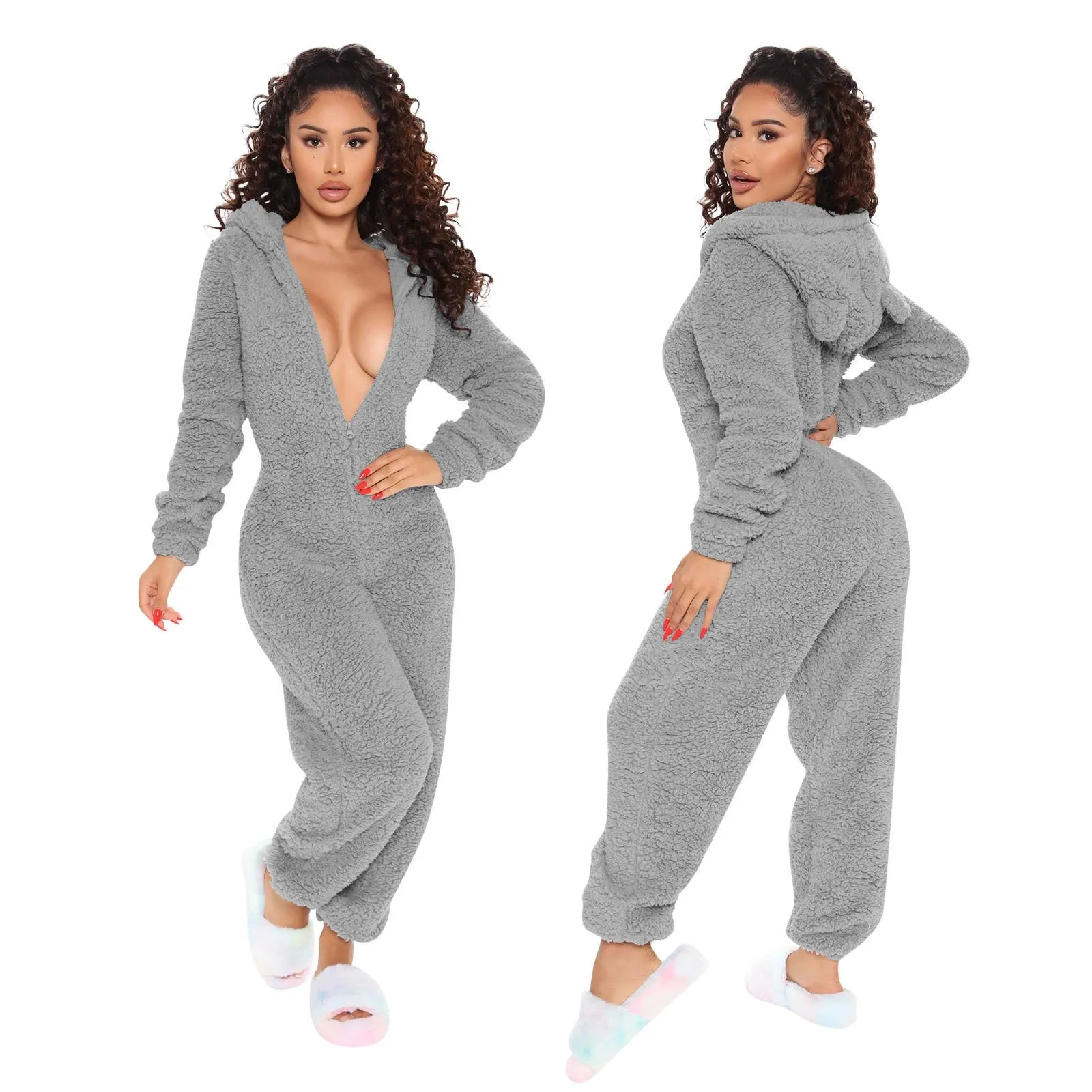 Hooded Casual Jumpsuit Pajamas