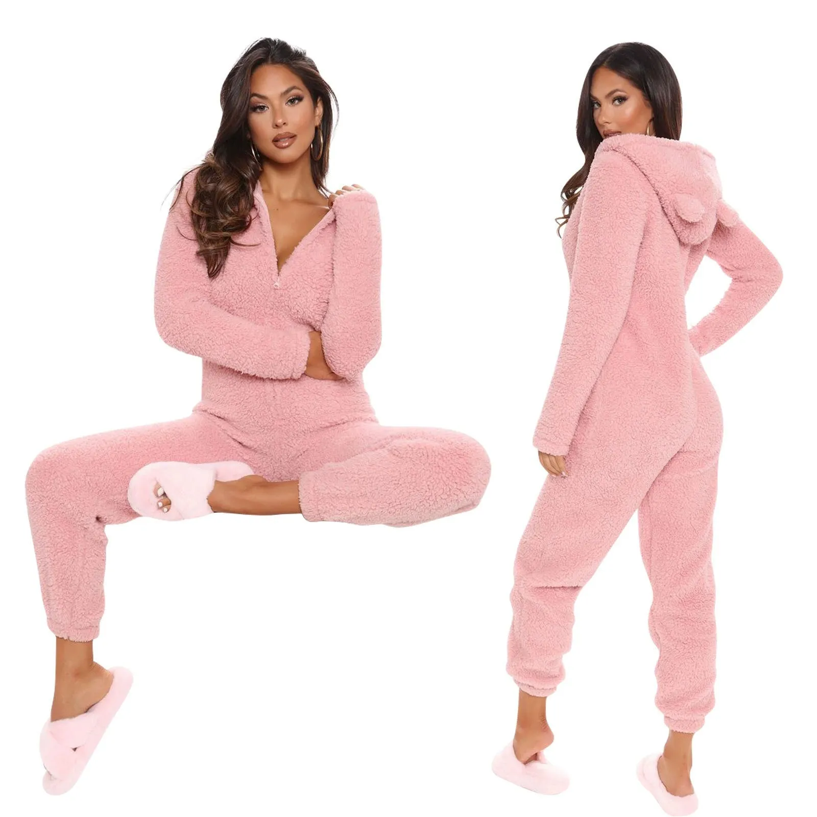 Hooded Casual Jumpsuit Pajamas