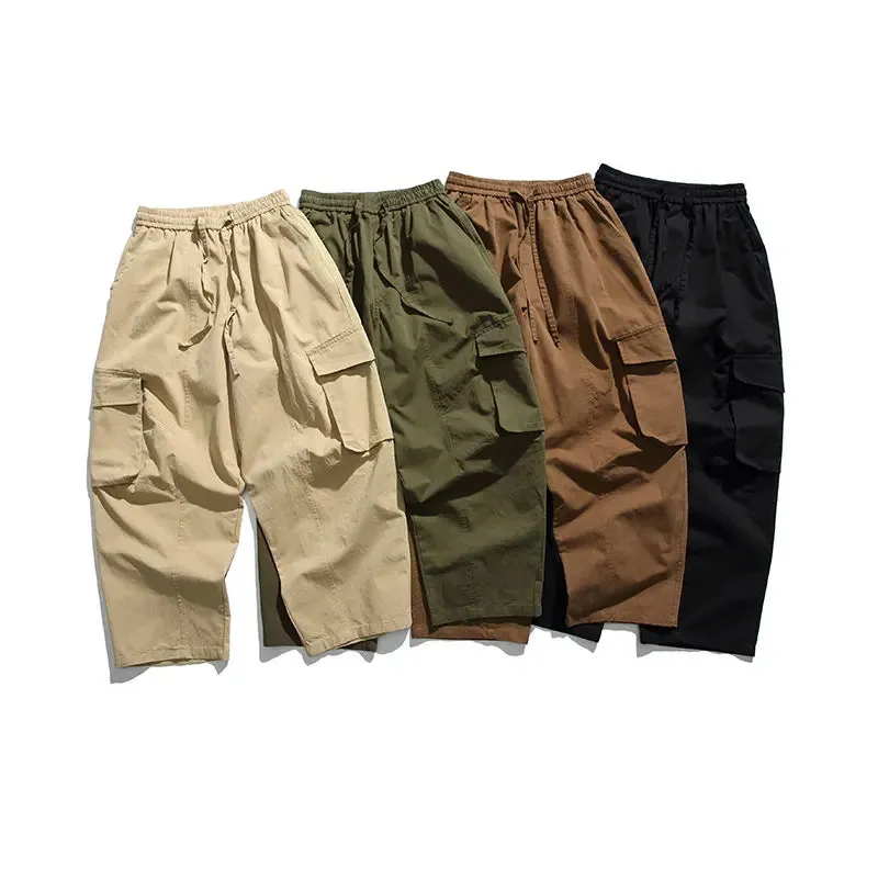 Japanese Streetwear Loose Cargo Pants - Trendy Straight Trousers