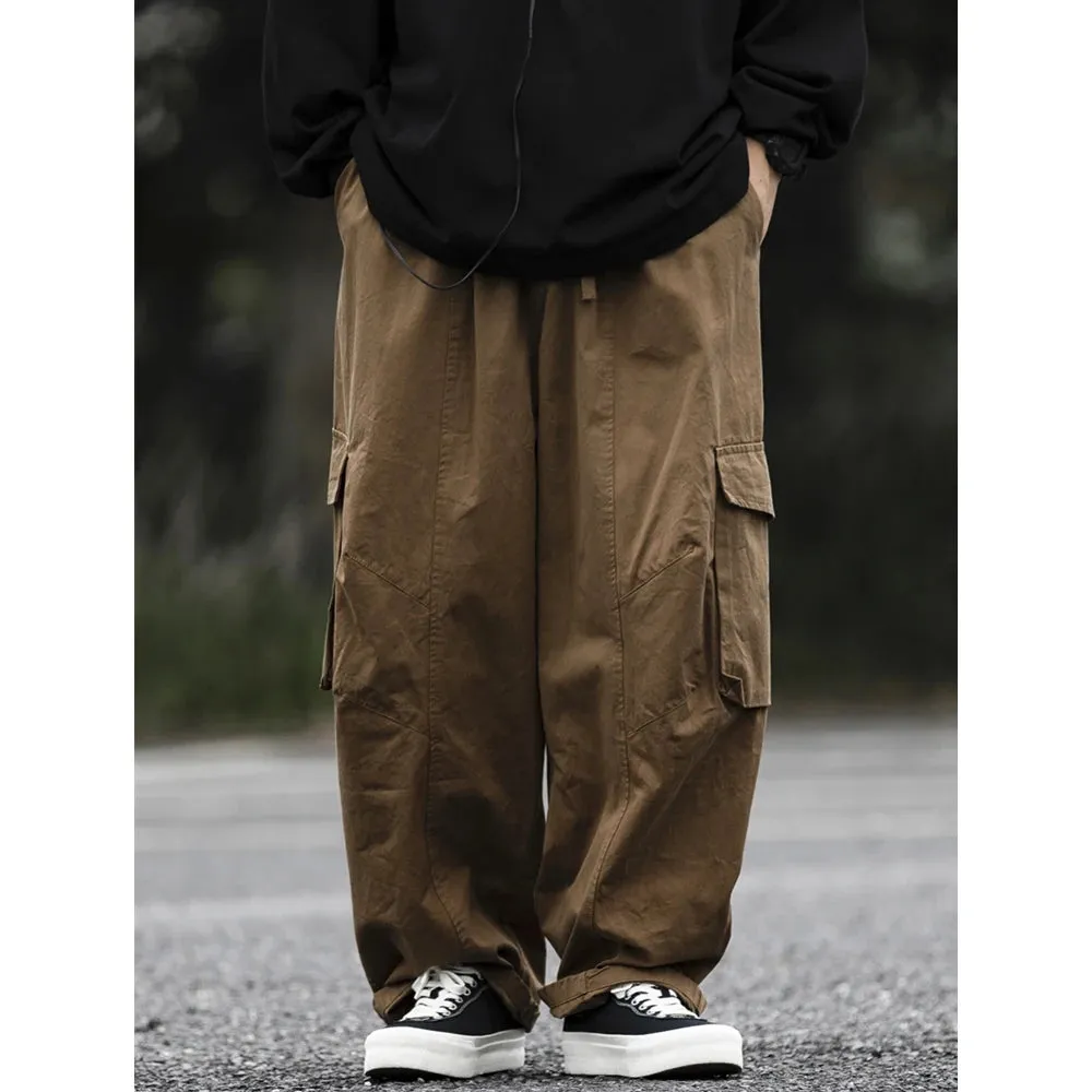 Japanese Streetwear Loose Cargo Pants - Trendy Straight Trousers