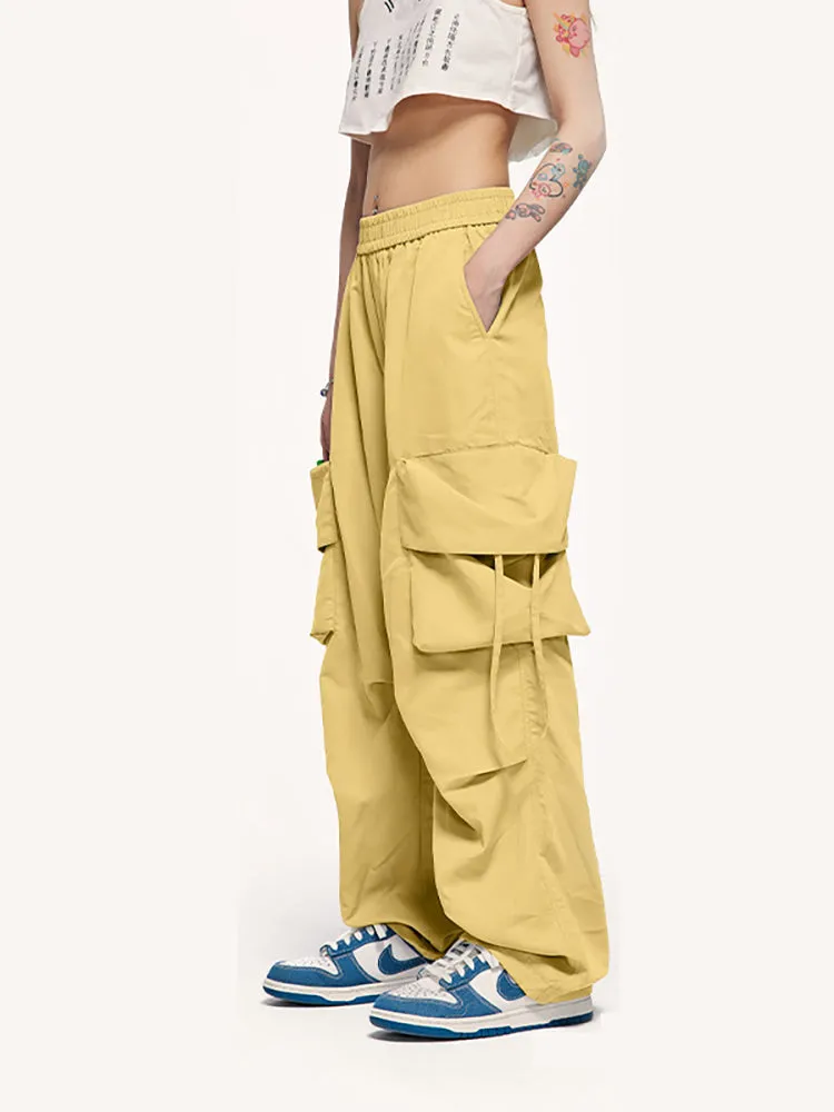 Large-Pocket Loose-Fitting Pants