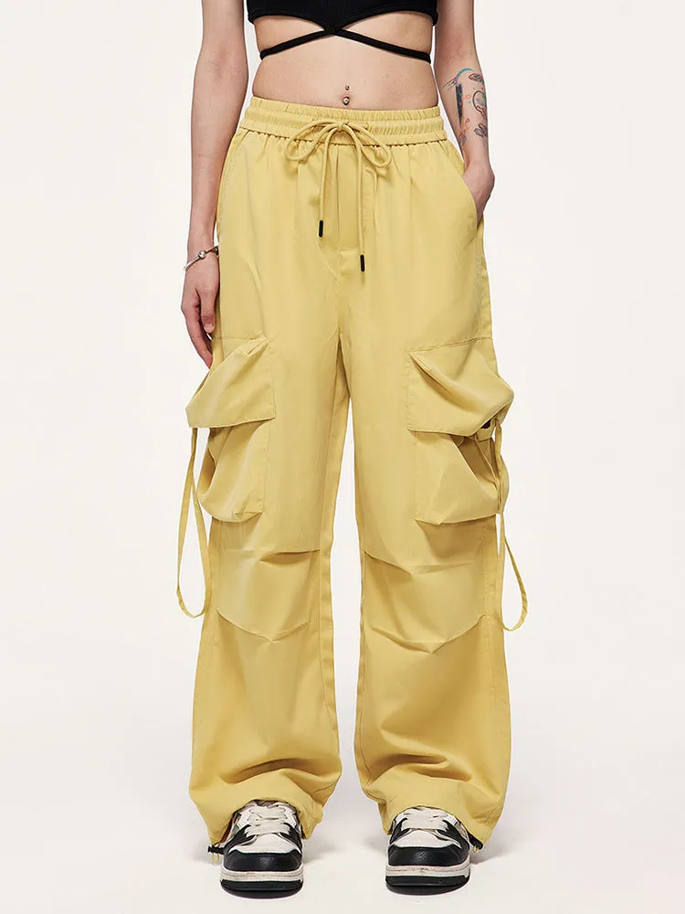 Large-Pocket Loose-Fitting Pants