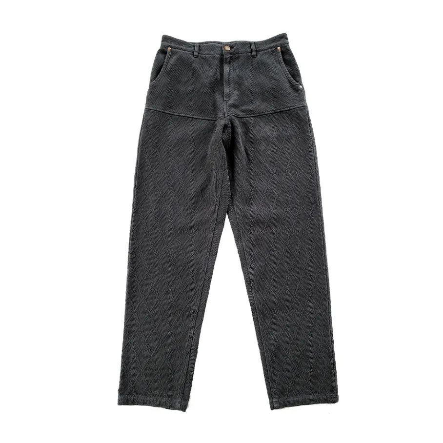 Men's Diamond Pattern Sashiko Tapered Pants