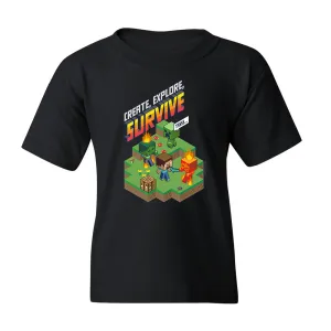 Minecraft Create, Explore, Survive TSSSS Composition Kids Short Sleeve T-Shirt