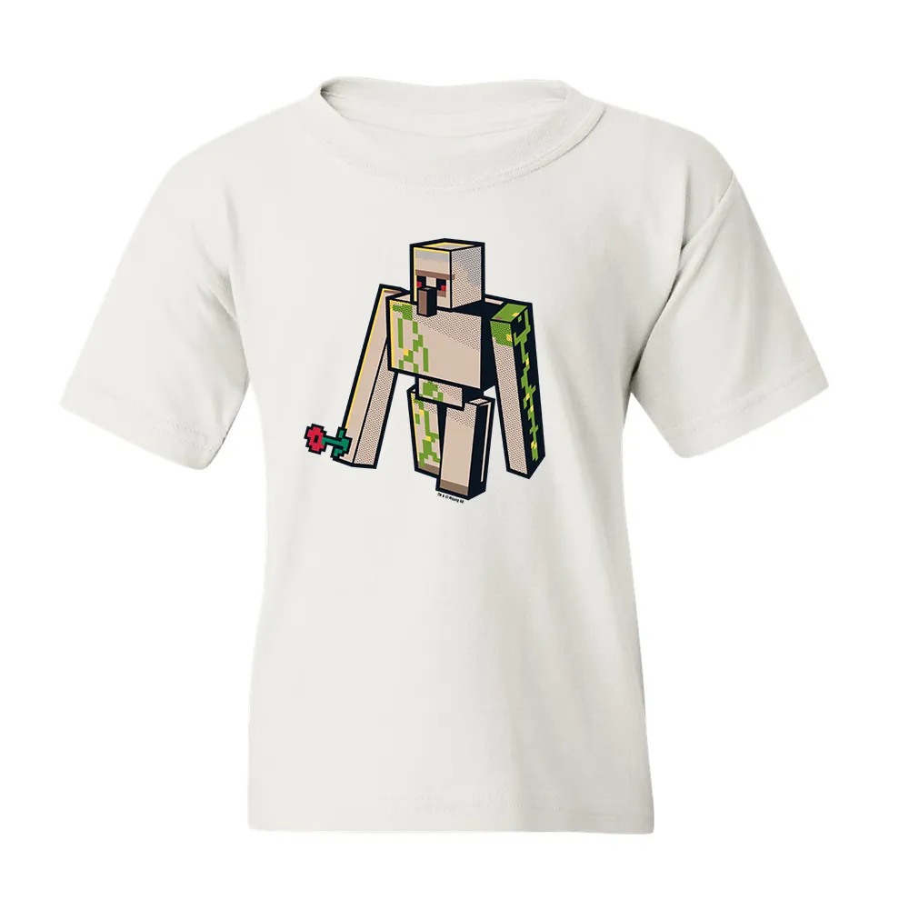 Minecraft Jolly Mobs Iron Golem Kids Short Sleeve T-Shirt