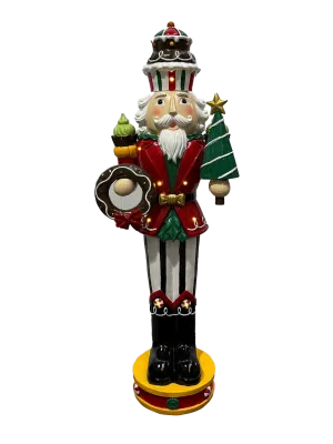 Nutcracker With lights Red Jacket and Striped Pants 107cm