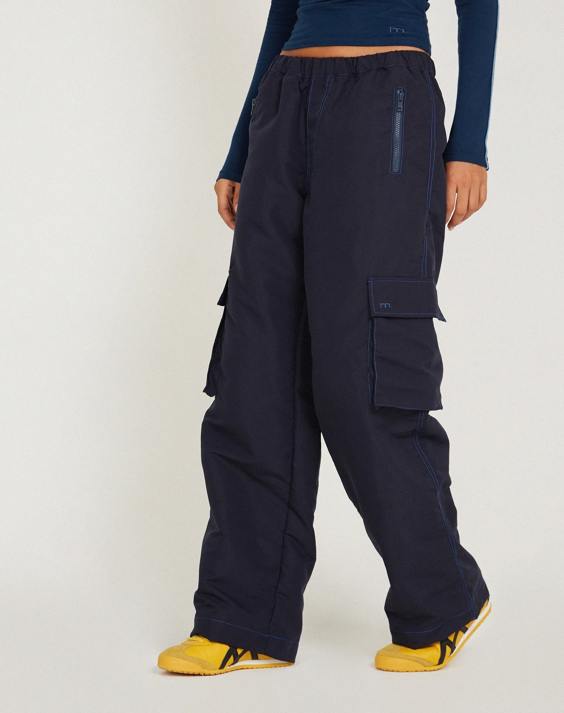 Oriells Cargo Trouser in Navy Top Stitch