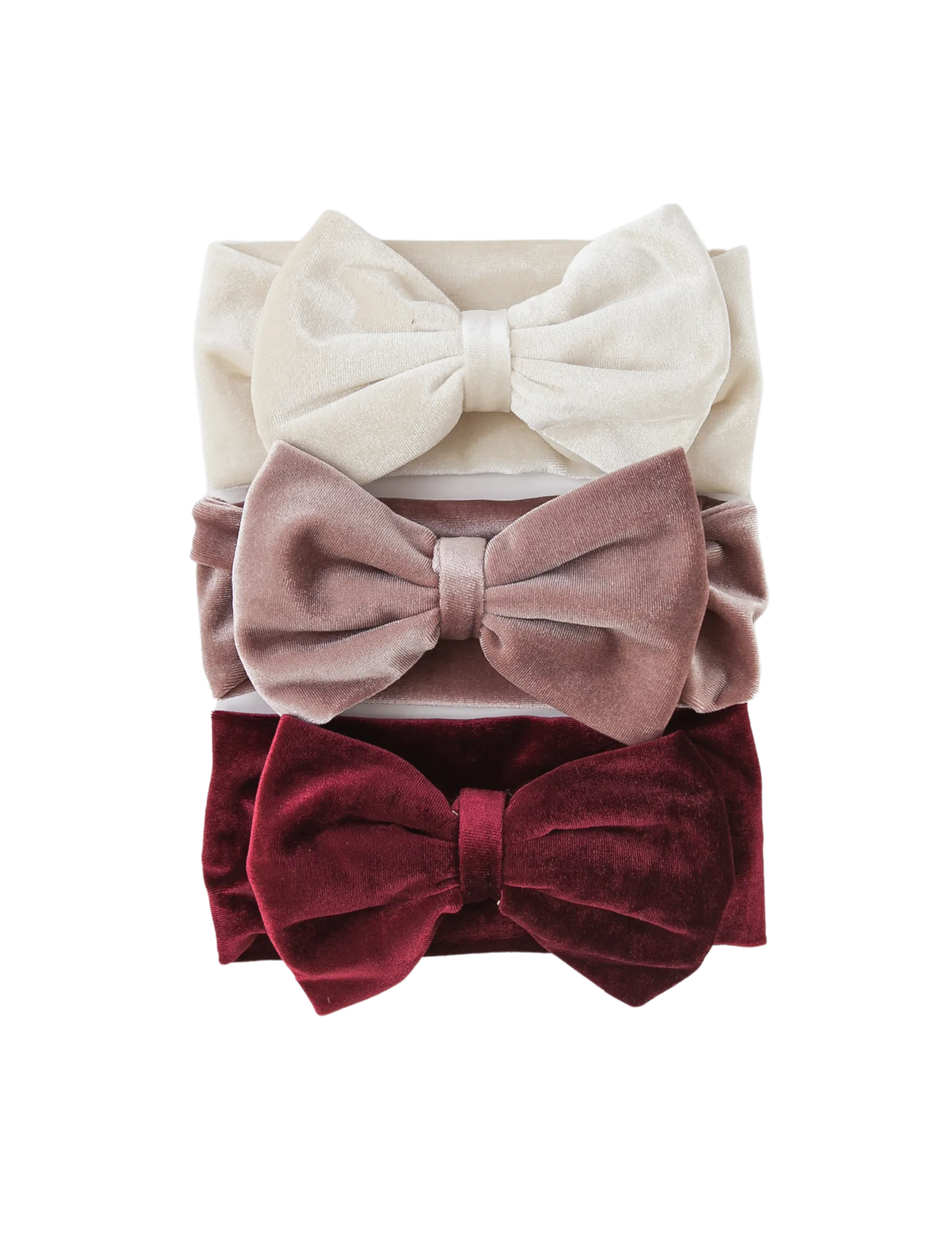 Oversized Bow Velour Baby Headband - Cherry Red