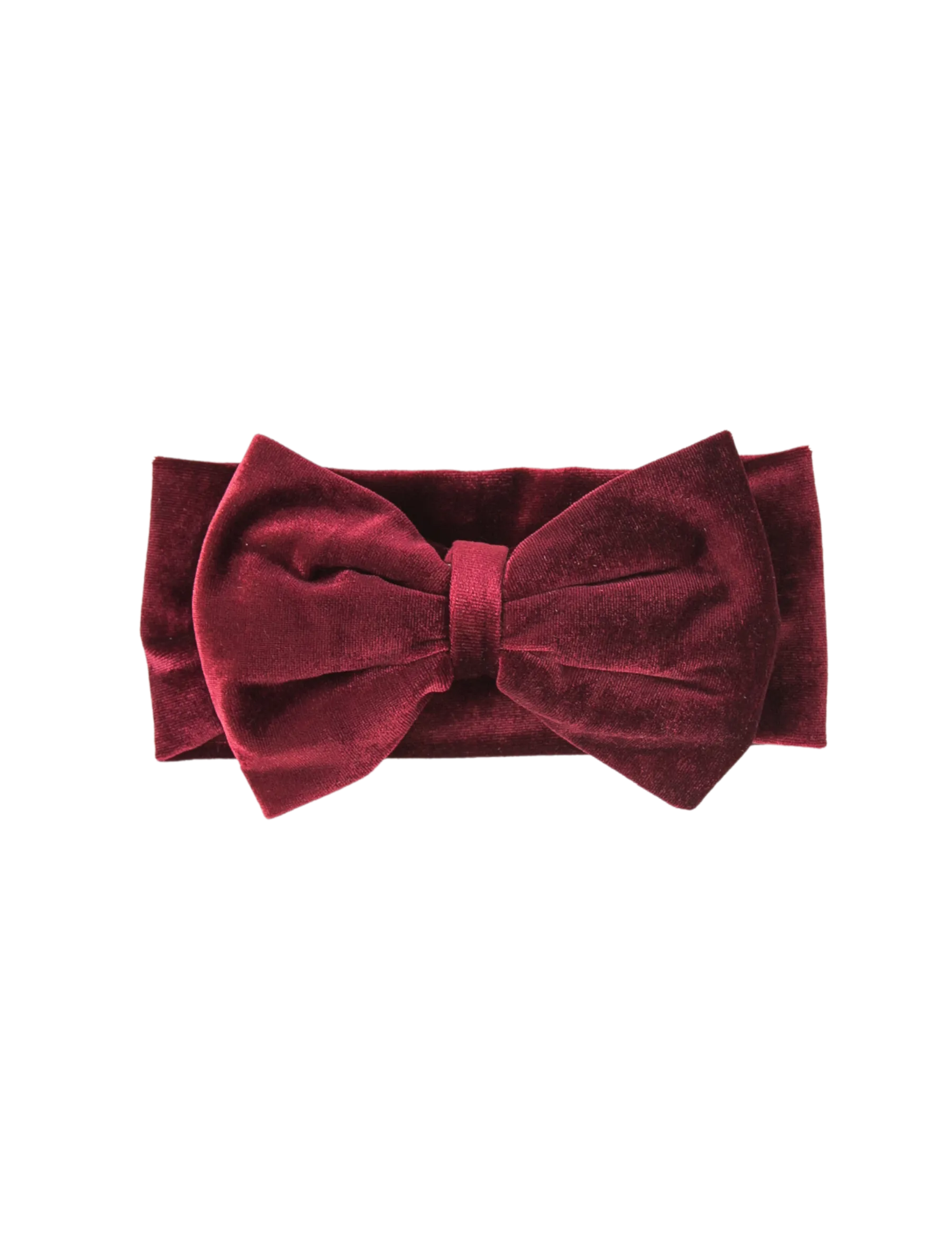 Oversized Bow Velour Baby Headband - Cherry Red