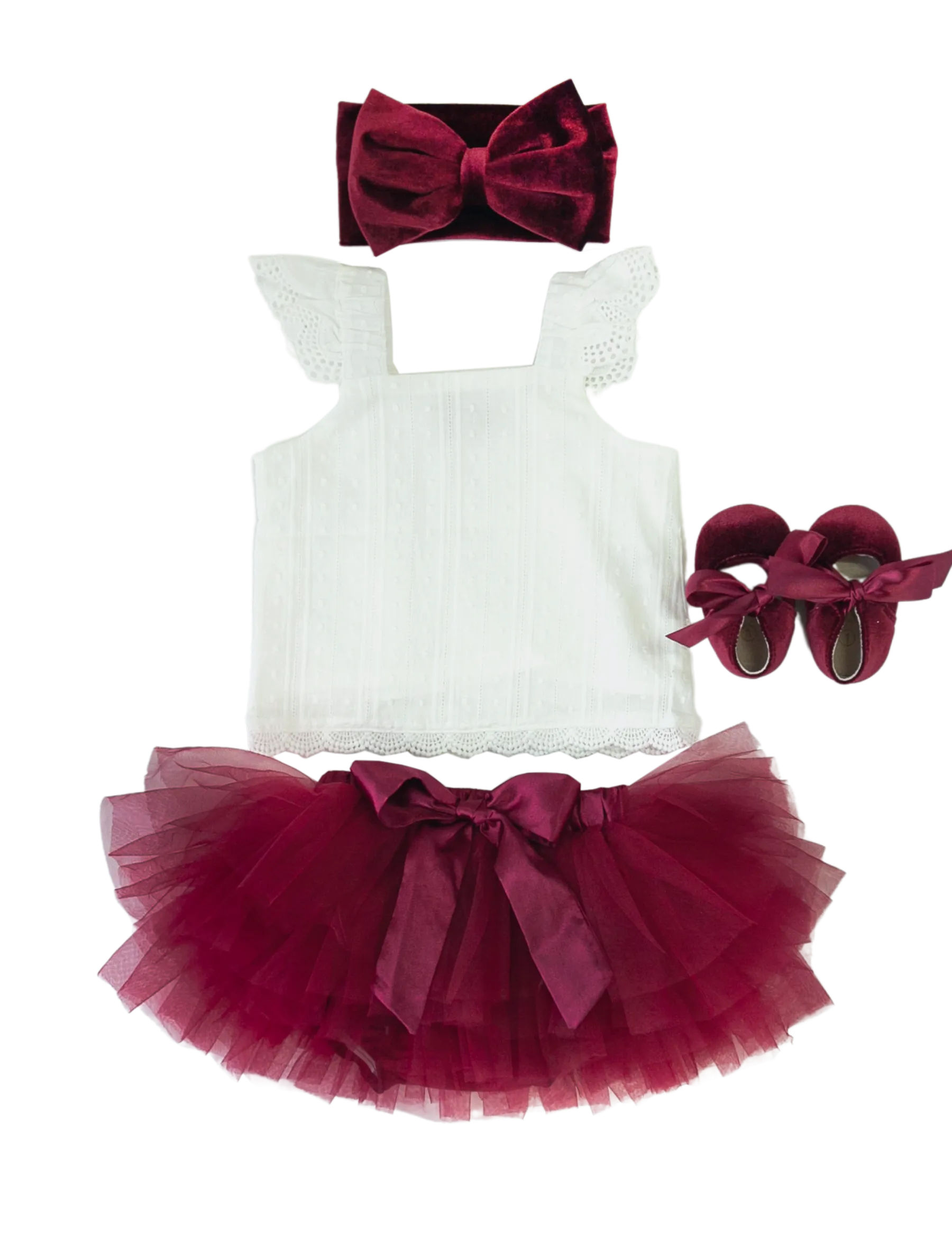 Oversized Bow Velour Baby Headband - Cherry Red