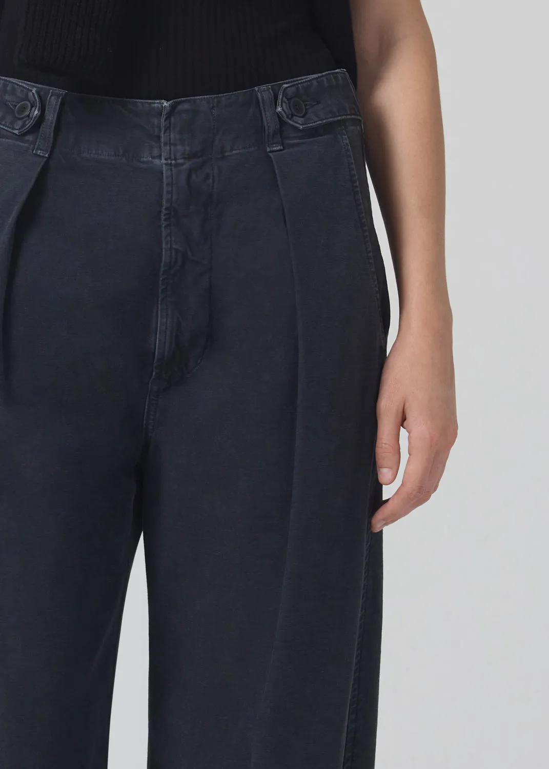 Payton Utility Trouser in Washed Black