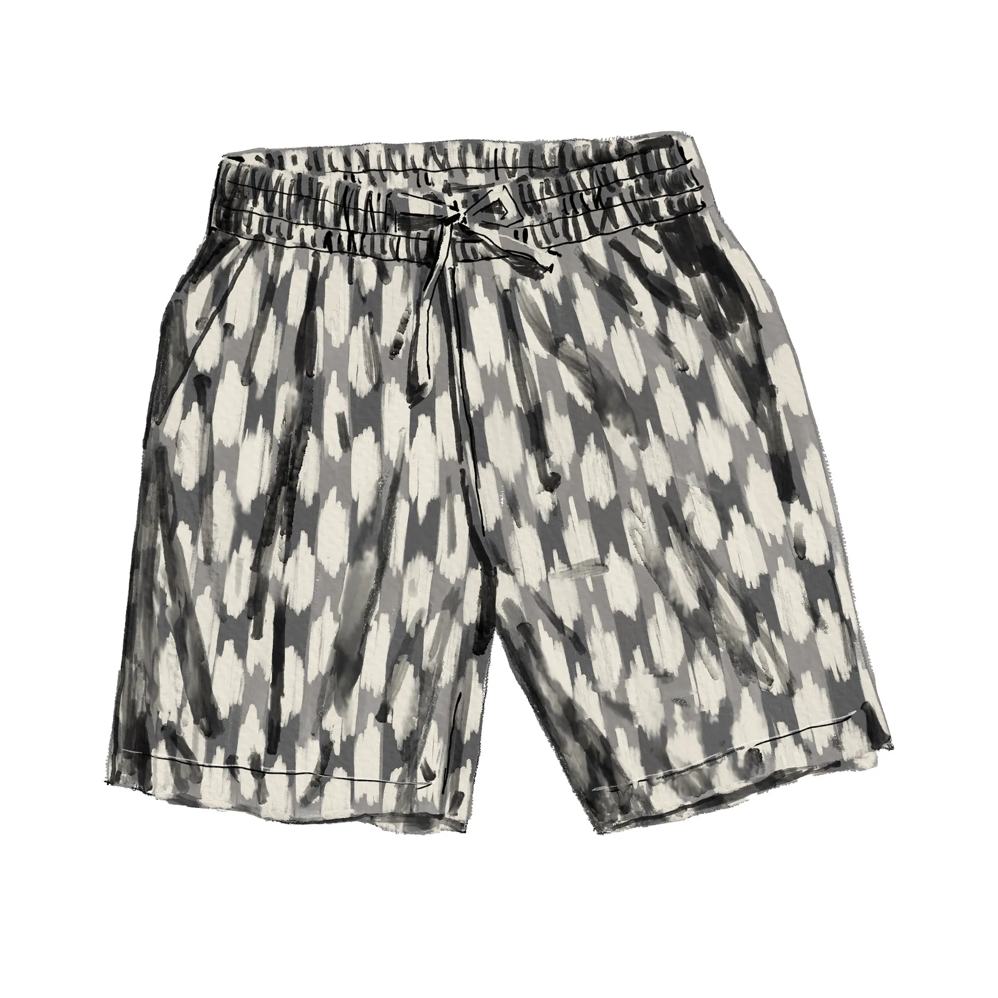 Print Drawstring Shorts