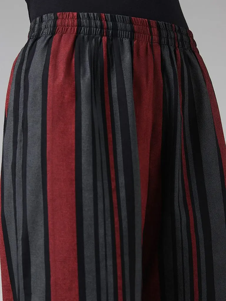 Utsa Multicolour Striped Wide-Leg Pants