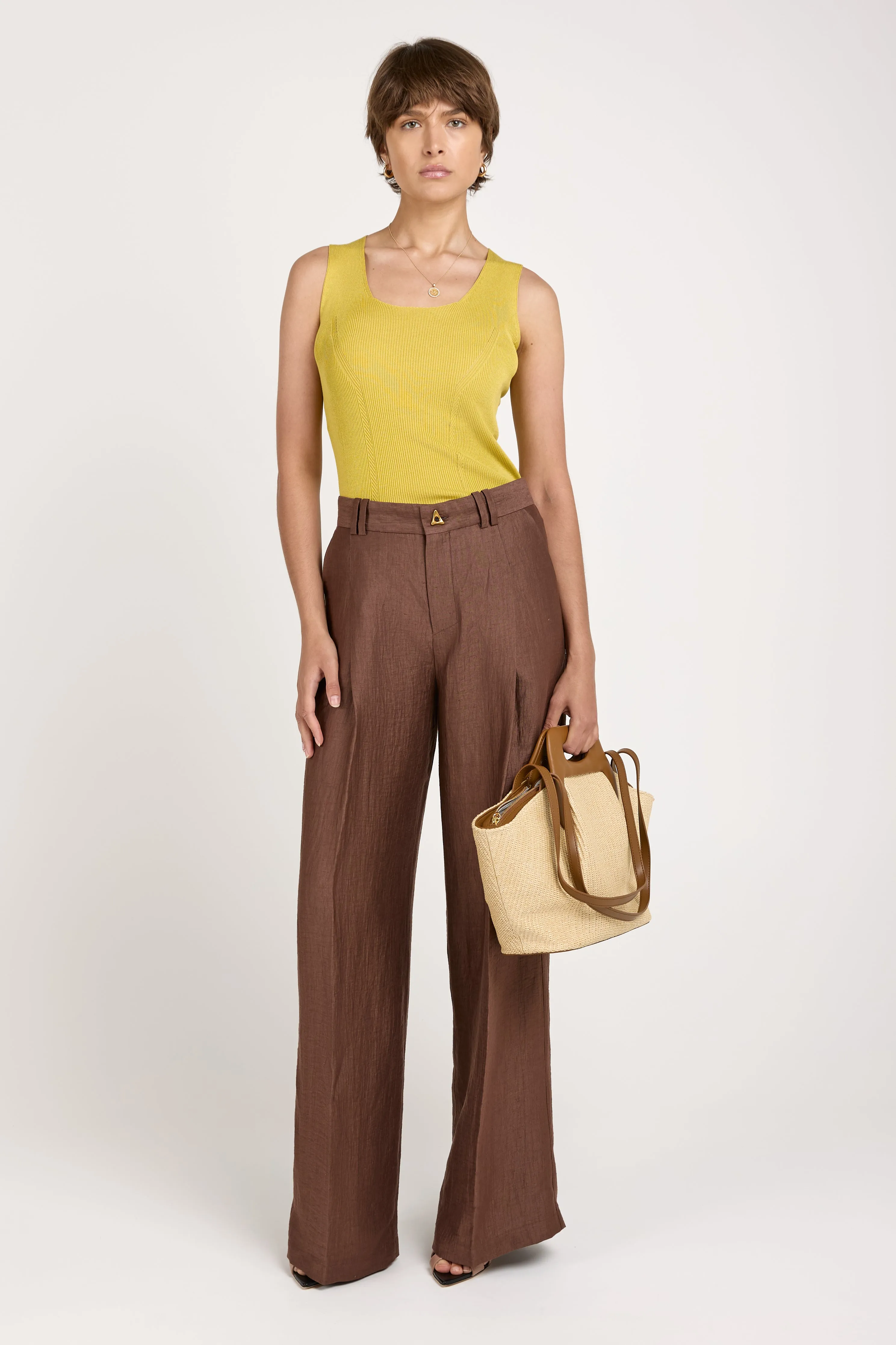 Wellen Linen Trouser Pant in Sienna