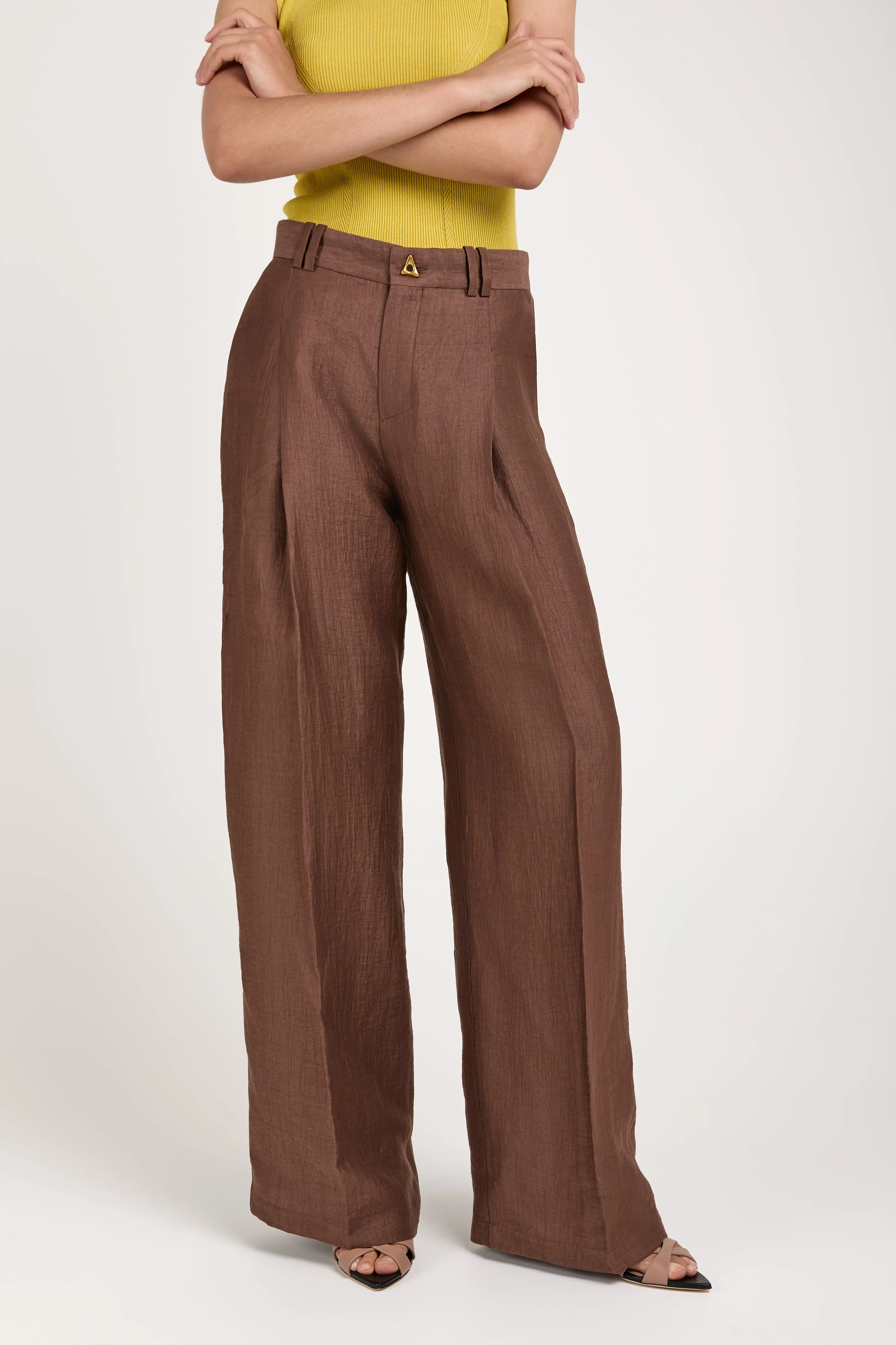 Wellen Linen Trouser Pant in Sienna